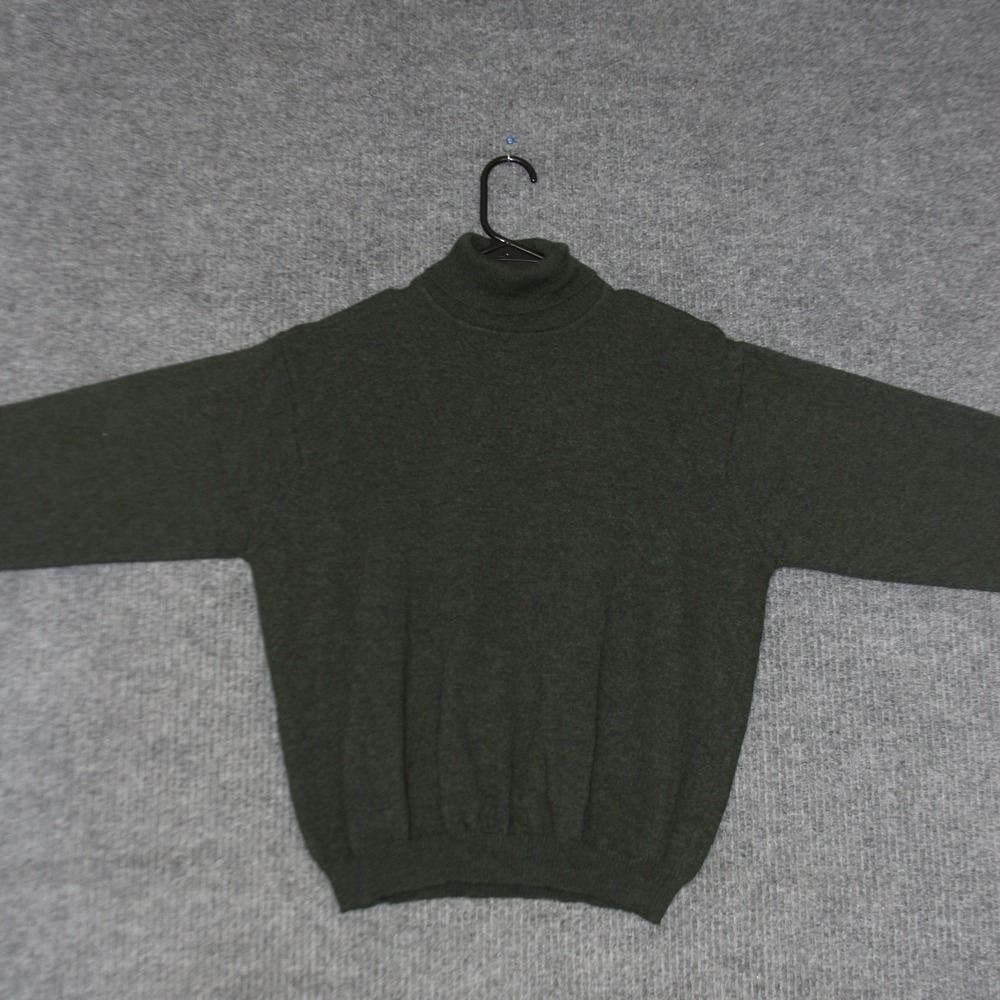 BRANDINI Sweater Womens XL Dark Green Merino Wool Turtleneck Warm - Picture 1 of 6